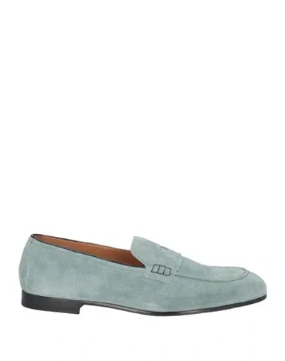 Doucal's Man Loafers Sage Green Size 12 Leather In Sage Green