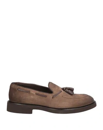 Doucal's Man Loafers Khaki Size 8 Leather