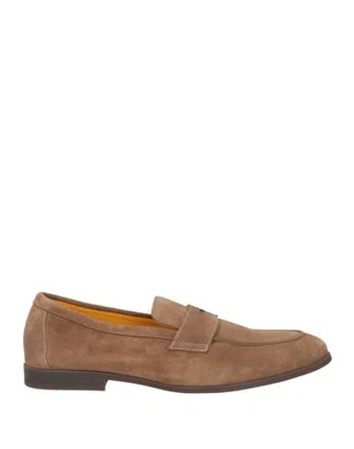 DOUCAL'S DOUCAL'S MAN LOAFERS KHAKI SIZE 9 LEATHER