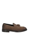 Doucal's Man Loafers Khaki Size 7.5 Leather In Beige
