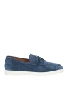 Doucal's Man Loafers Light Blue Size 9 Leather