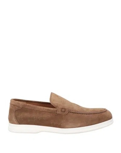 Doucal's Man Loafers Light Brown Size 12 Leather In Beige