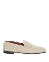 Doucal's Man Loafers Light Grey Size 9 Leather