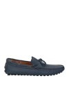 Doucal's Man Loafers Midnight Blue Size 9 Leather In Blue