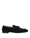 Doucal's Navy Blue Suede Loafers With Tassels In Blue