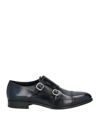 Doucal's Man Loafers Midnight Blue Size 9 Leather