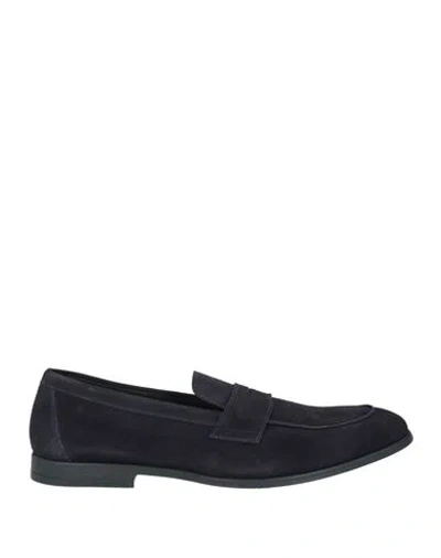Doucal's Man Loafers Midnight Blue Size 9 Leather