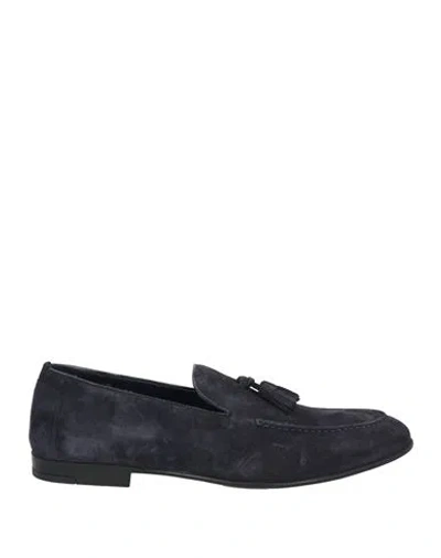 Doucal's Man Loafers Midnight Blue Size 9 Leather