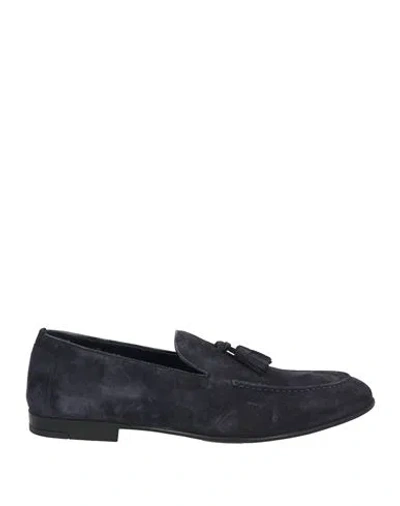 Doucal's Man Loafers Midnight Blue Size 7 Leather