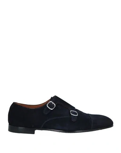 Doucal's Man Loafers Midnight Blue Size 9 Leather In Black
