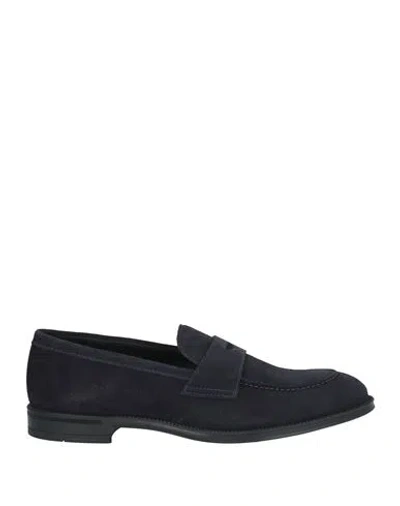DOUCAL'S DOUCAL'S MAN LOAFERS NAVY SIZE 8 LEATHER