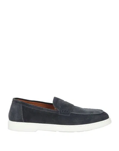 DOUCAL'S DOUCAL'S MAN LOAFERS NAVY SIZE 8.5 LEATHER