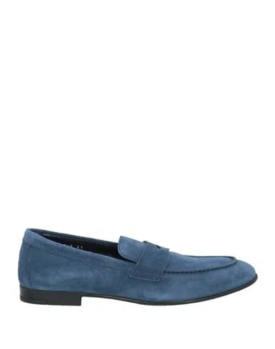 Doucal's Man Loafers Pastel Blue Size 9 Calfskin