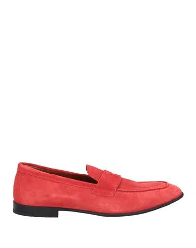 Doucal's Man Loafers Red Size 8.5 Leather