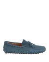 Doucal's Man Loafers Slate Blue Size 8.5 Leather