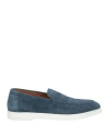Doucal's Man Loafers Slate Blue Size 10 Leather