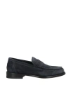 Doucal's 'standford' Black Slip-on Loafers In Blue