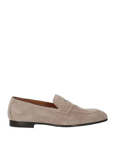 Doucal's Man Loafers Taupe Size 9 Leather In Grey