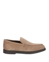 Doucal's Man Loafers Taupe Size 9 Leather In Grey