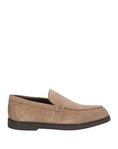 Doucal's Man Loafers Taupe Size 9 Leather In Grey
