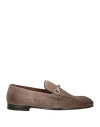 Doucal's Man Loafers Taupe Size 8.5 Leather In Grey