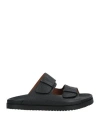 Doucal's Suede Double Strap Sandals In Black