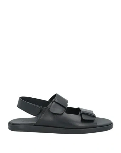 Doucal's Open-toe Leather Sandals In Black