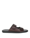 Doucal's Man Sandals Dark Brown Size 8 Leather In Brown
