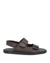Doucal's Man Sandals Dark Brown Size 11.5 Leather