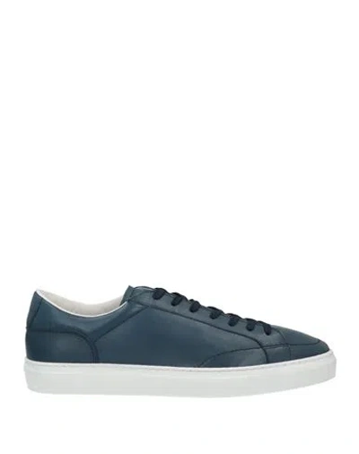Doucal's Man Sneakers Blue Size 6 Calfskin