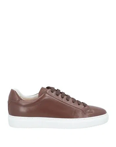 Doucal's Man Sneakers Brown Size 9 Leather