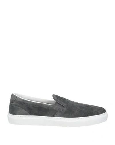 Doucal's Man Sneakers Charcoal Size 9 Leather In Grey