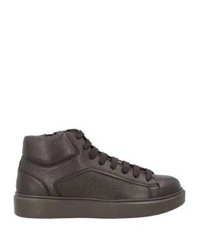 Doucal's Man Sneakers Chocolate Brown Size 9 Leather