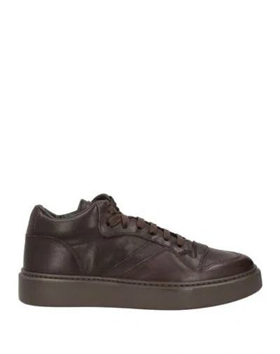 Doucal's Man Sneakers Dark Brown Size 8.5 Leather