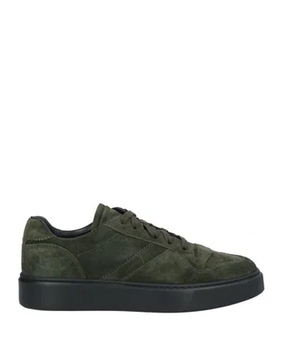 Doucal's Man Sneakers Dark Green Size 9.5 Leather