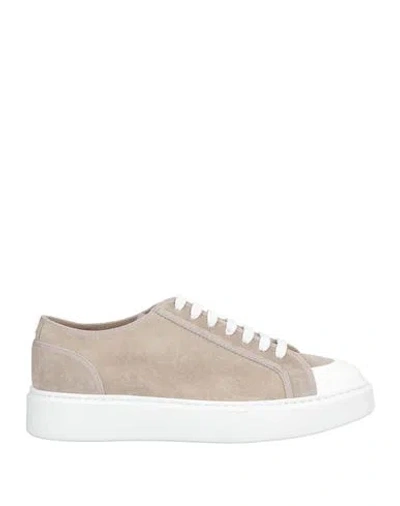 Doucal's Man Sneakers Grey Size 9 Leather, Textile Fibers