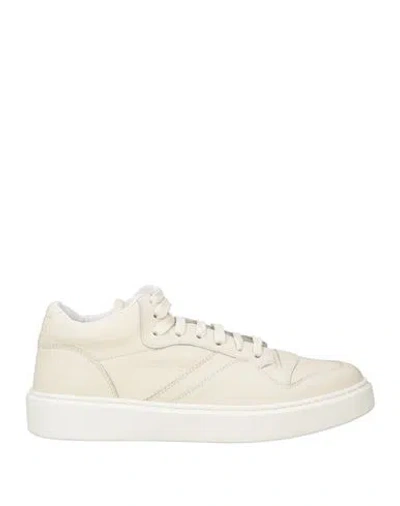 Doucal's Man Sneakers Ivory Size 9 Leather In White