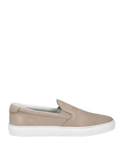 Doucal's Man Sneakers Khaki Size 9 Leather In Beige