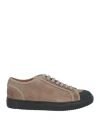 Doucal's Man Sneakers Khaki Size 9 Leather, Textile Fibers