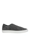 Doucal's Man Sneakers Lead Size 9 Soft Leather In Grey