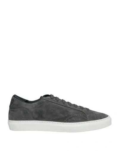 Doucal's Man Sneakers Lead Size 9 Soft Leather In Grey