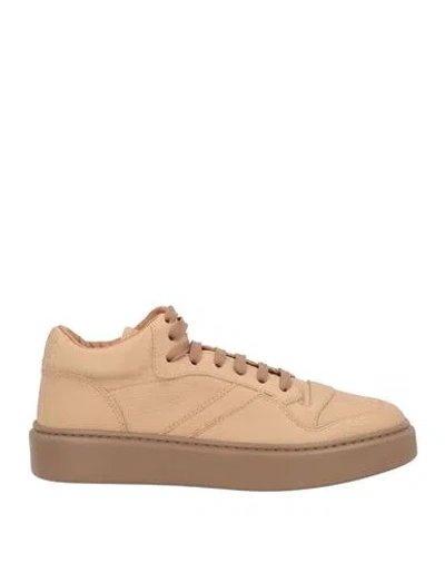 Doucal's Man Sneakers Light Brown Size 8 Leather In Beige