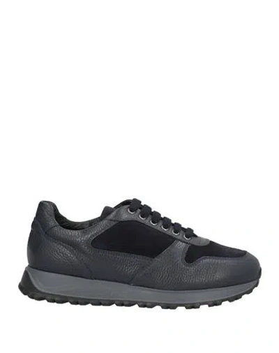 Doucal's Man Sneakers Midnight Blue Size 8.5 Leather