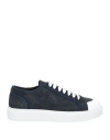 Doucal's Man Sneakers Midnight Blue Size 8 Leather, Textile Fibers