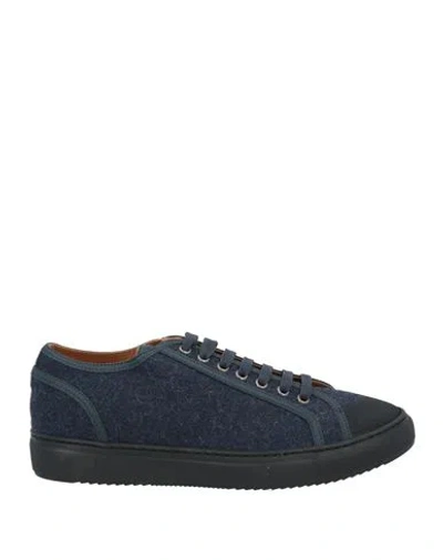 Doucal's Man Sneakers Midnight Blue Size 8 Textile Fibers
