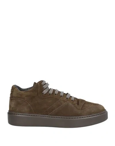 Doucal's Man Sneakers Military Green Size 7 Leather