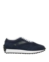 Doucal's Man Sneakers Navy Blue Size 8 Leather, Textile Fibers