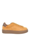 Doucal's Lace-up Suede Sneakers In Yellow