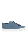 Doucal's Man Sneakers Slate Blue Size 8 Soft Leather