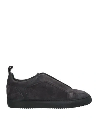 Doucal's Man Sneakers Lead Size 9 Soft Leather In Grey